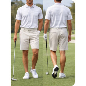 G/FORE Beige Gray Flat Front Golf Shorts Waist 35